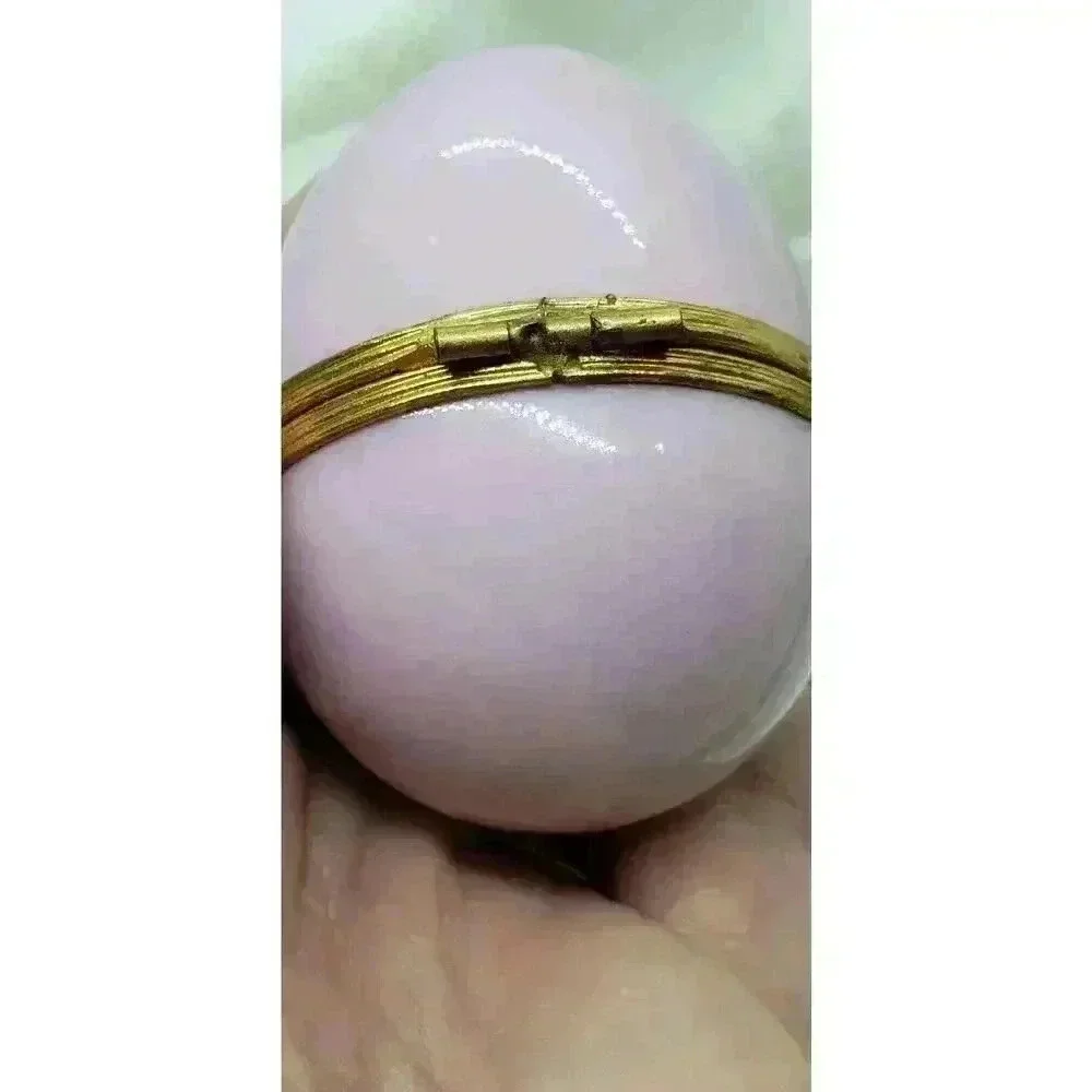 Vintage Limoges France Trinket Box Egg Solid Pink Undecorated Blank 1950 Malbec